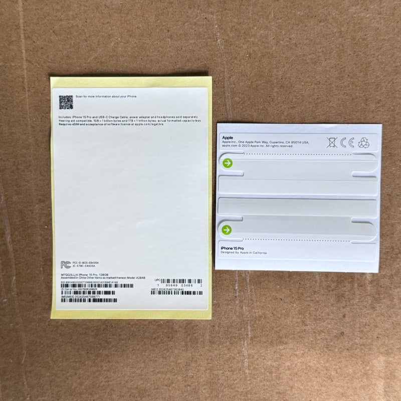 Empty Retail Packing Box for iPhone 15 Pro, 15 Pro Max