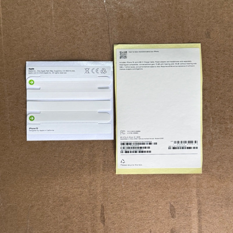 Empty Retail Packing Box for iPhone 16 ,16 Plus