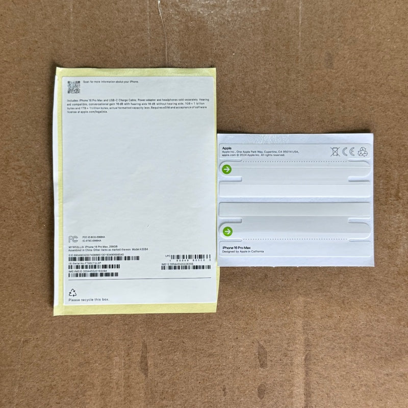 Empty Retail Packing Box for iPhone 16 Pro ,16 Promax