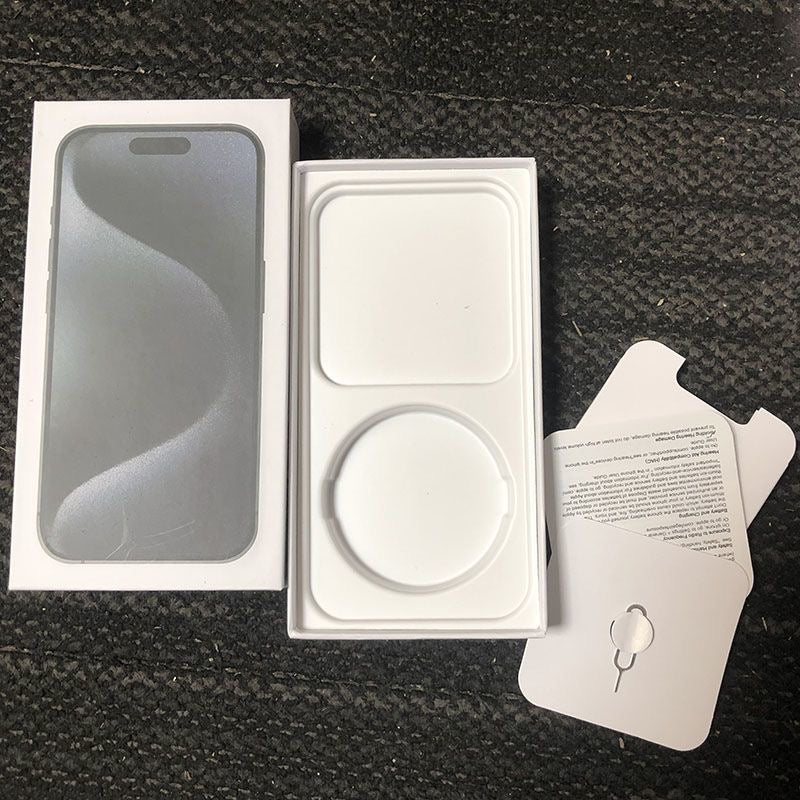 Empty Retail Packing Box for iPhone 15 Pro, 15 Pro Max