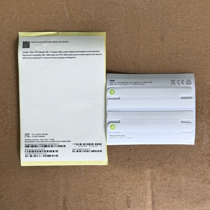 Empty Retail Packing Box for iPhone 15 Pro, 15 Pro Max
