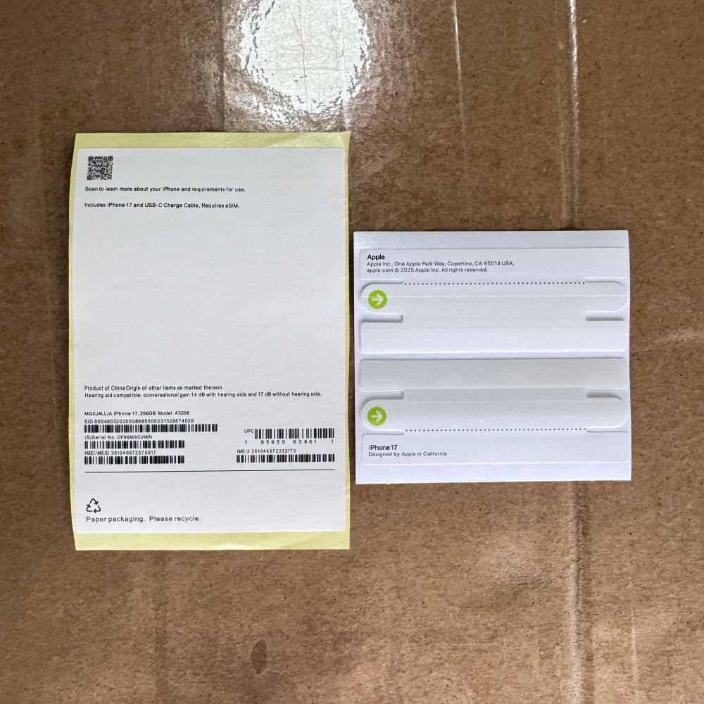 Empty Retail Packing Box for iPhone 17