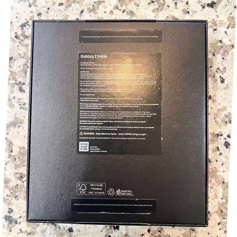 Empty retail box for Samsung Galaxy Z FOLD 6 - YUYAO